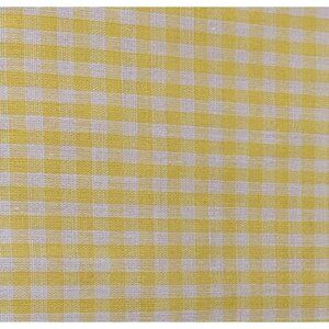 Yellow & White Gingham Cotton Fabric 1/2 yard x 42" Quilting Sewing Craft Materi
